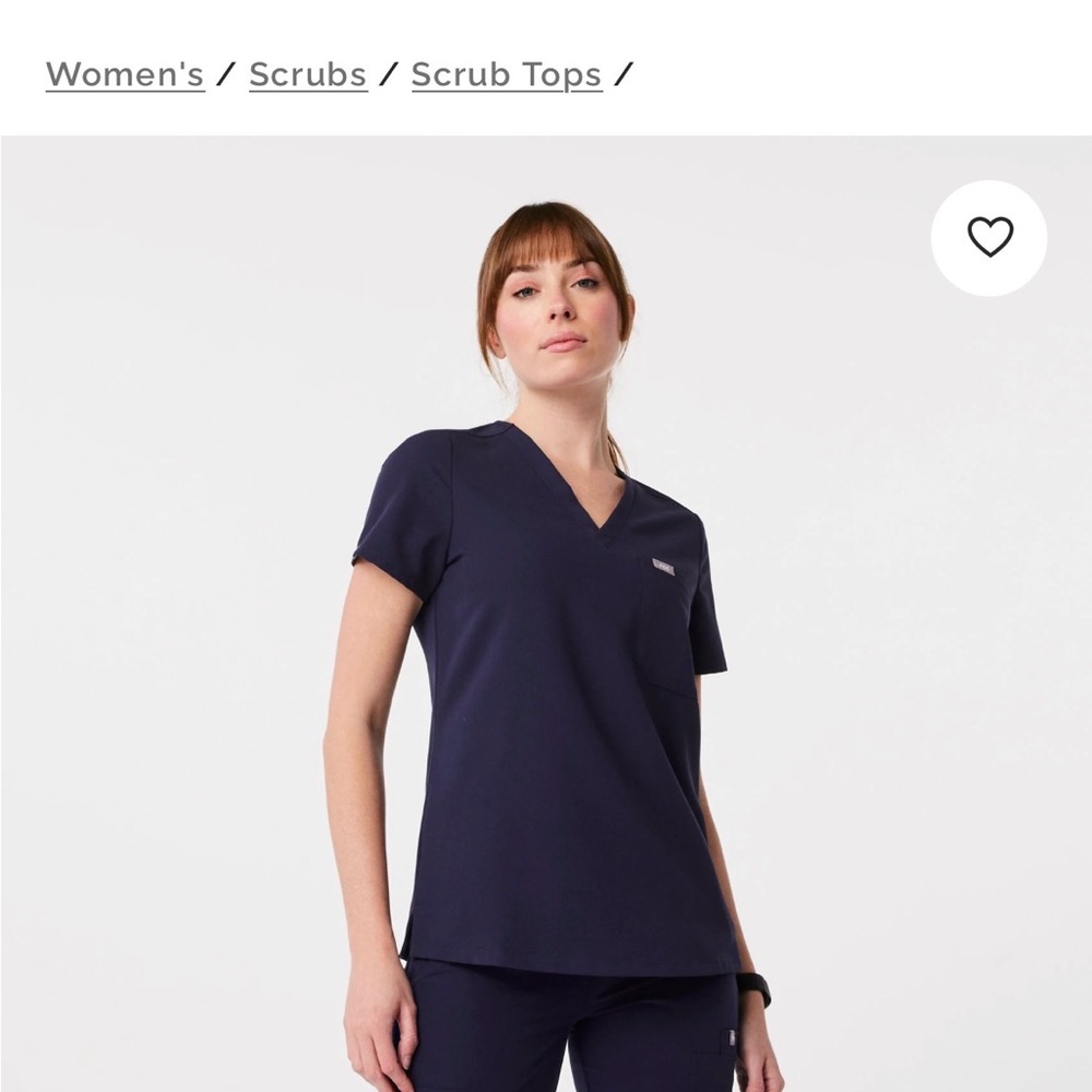 Figs Deep Blue V-Neck Scrub Top